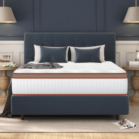 Yidatong – Matelas hybride 140x200 cm épaisseur 25 cm – Ressorts ensachés et mousse à mémoire de forme – 7 zones de confort – Hypoallergénique et antibactérien
