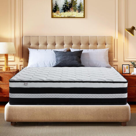 YIDATONG Matelas 160x200 cm - Luxe - Épaisseur 26 cm - Matelas - Hybrid : Mousse à Mémoire de Forme + Ressorts Ensachés Indépendant - Multicouches Extra Confort 7 Zones - H3 Mi-Ferme