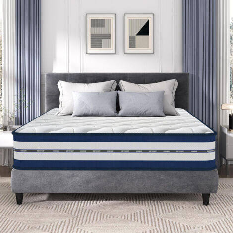 Matelas 140x200 cm - luxe - Anti-acariens - 7 Zones - Ressorts ensachés - Mémoire de forme - Coton de fibre aérobie - Ép 25cm