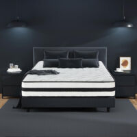 Yidatong – Matelas hybride 140x190 cm 25 cm épais – Ressorts ensachés et mousse à mémoire de forme – 7 zones de confort – Hypoallergénique et antibactérien