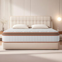 Matelas 140x200 cm, épaisseur 25 cm,Matelas à ressorts ensachés,respirant et dissipant la chaleur,Dureté moyenne,Matelas 7 Zones Ergonomique pour Adulte Enfant