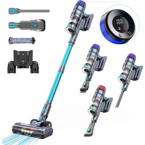 Homore 600W/56KPA/65Mins Aspirateur Balai sans Fil, Aspirateur Balai avec écran Couleur, Mode Automatique et Brosse Anti-emmêlement pour Tapis, Sols Durs, Poils d'animaux
