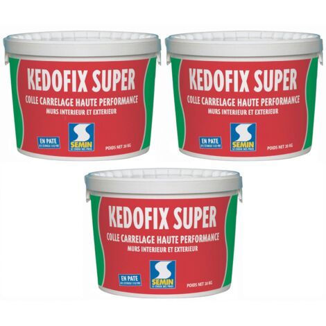 Colle pour Carrelage Haute Performance Kedofix Semin, Prêt à l'emploi, Intérieur/extérieur, seau de 20 kg, Lot de 3 (1/5)