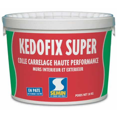 Semin – Colle pour carrelage D2 prête à l'emploi – Intérieur/extérieur – Seau 20 kg – Idéale pour environnements humides