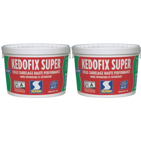 Semin – Colle pour carrelage haute performance – Prête à l'emploi pour locaux humides – 2 seaux de 5 kg – Pose intérieure/extérieure