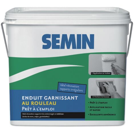 Enduit garnissant au rouleau pour la rénovation des supports très endommagés Semin - intérieur - seau de 10 kg