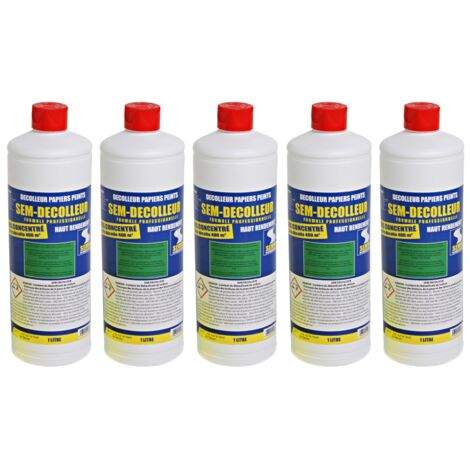 Lot de 5 Sem-Décolleur pour décoller tous les papiers peints Semin - flacon de 1 L (1/5)