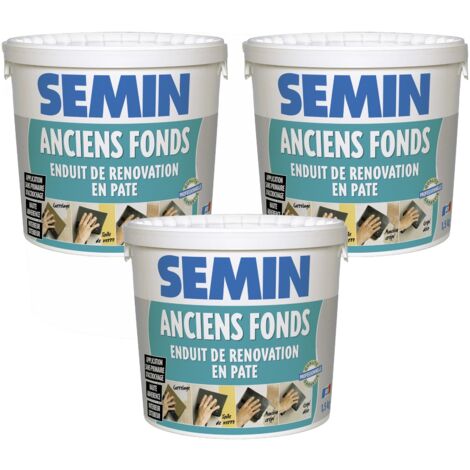 Semin – Lot de 3 enduits de rénovation 1,5 kg – Spécial toile de verre et carrelage – Pour murs irréguliers en intérieur/extérieur (1/5)
