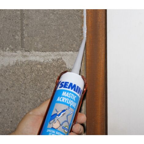 Lot de 3 mastics acrylique gris pour combler des fissures ou pour réaliser des liaisons entre différents éléments de maçonnerie Semin - intérieur/extérieur - cartouche de 310 ml