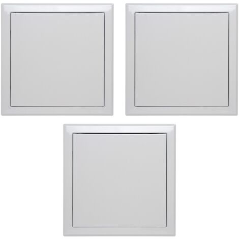 Semin – Lot de 3 trappes de visite métallique laquée blanche 200 mm x 200 mm – Ouverture poussez/lâchez – Accès gaines techniques murs plafonds (1/5)