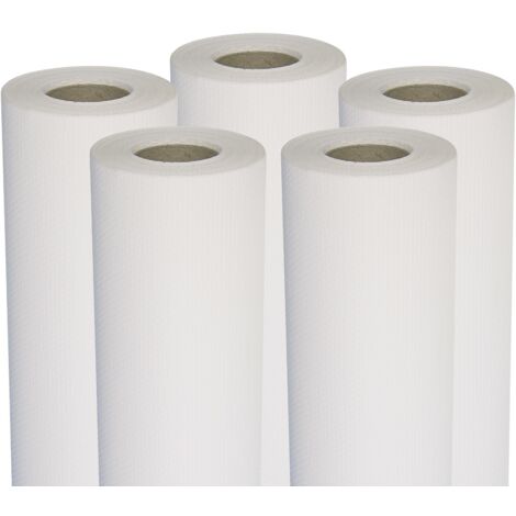 Semin – Lot de 5 toiles de verre 25 m x 1 m – Motif maille – Revêtement mural à peindre pour surfaces irrégulières – Facile à poser