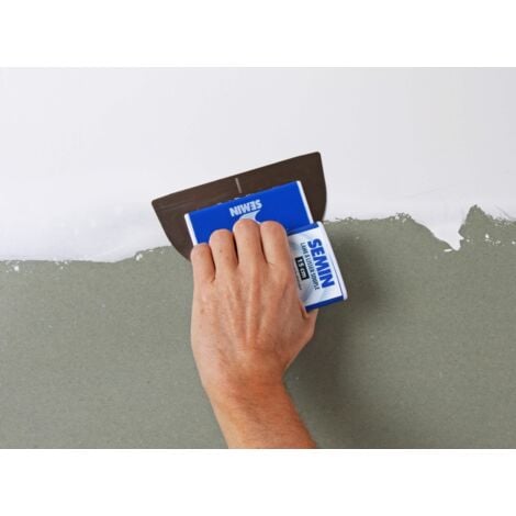 Lot de 2 enduits multifonctions CE 3000 Semin pour coller, fixer, reboucher, aplanir et lisser - intérieur - sac de 5 kg, un couteau à anduire - 15 cm et lame pour enduire et lisser - 15 cm