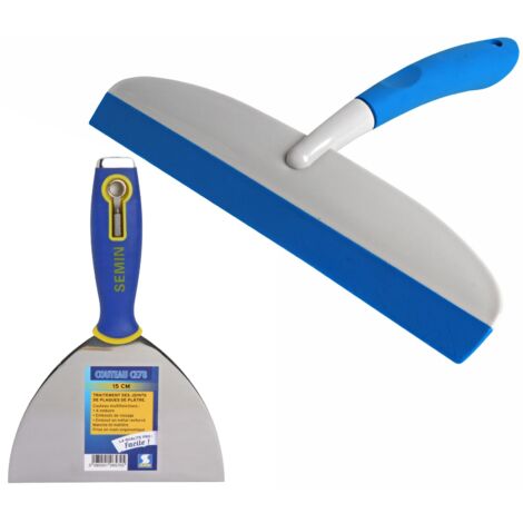 Couteau à enduire multifonctions CE 78 Semin - 15 cm et une raclette à lisser Semin - 30 cm (1/5)