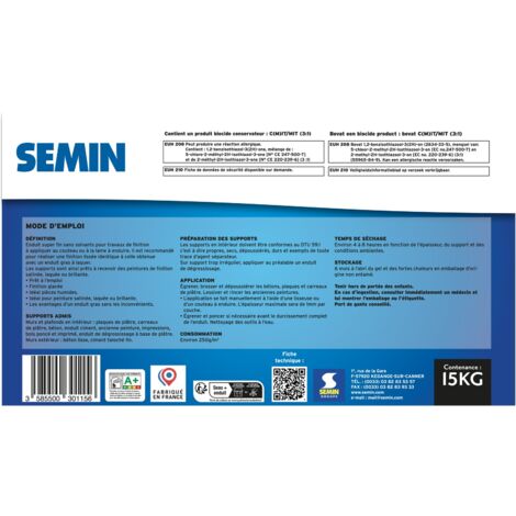 Enduit Finition Extra Fin Semin Oscar - Prêt à L'Emploi Intérieur/Extérieur Lot 2x5kg