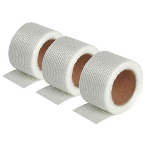 Semin – Lot de 3 bandes grillagées adhésives 20 m – Fibre de verre pour joints plaques de plâtre – Pose rapide et finition invisible