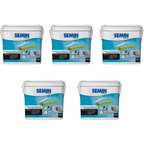 Enduit de lissage - Semin - Finition des Murs - Intérieur - Seau 10 kg (Lot de 5)