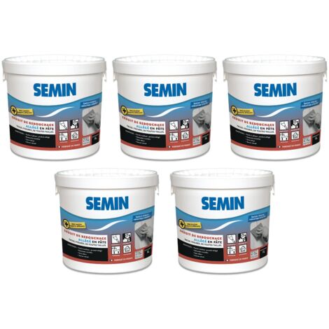 Lot de 5 enduits de rebouchage allégé pour trous et fissures importants Sem-Light Semin - intérieur - pot de 1 L (1/5)