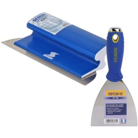 Lame pour enduire et lisser CE 78 Semin - 25 cm et un couteau US à enduire Semin - 10 cm