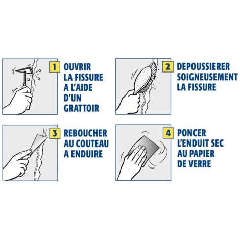 Enduit de rebouchage en pâte spécial fissures et trous de vis Semin - intérieur/extérieur - seau de 4 kg
