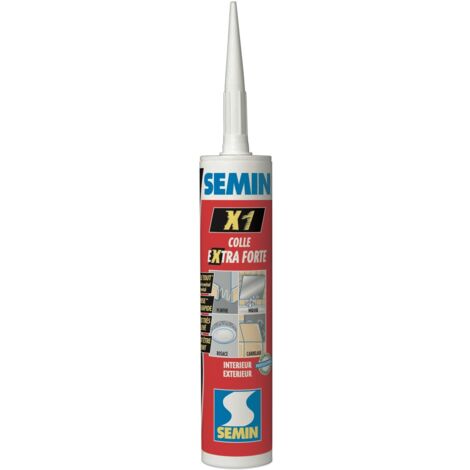 Semin – Colle X1 mastic colle MS polymère 290 ml – Adhérence élevée sur métal et béton – Durcissement rapide par humidité