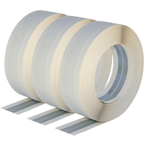 Semin – Lot de 3 bandes armées pour renfort angles plaques de plâtre – 30 m – Papier et acier – Pose rapide et invisible après finition