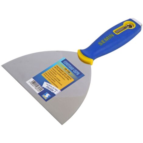 Semin – Couteau à enduire 15 cm – Manche bi-matière ergonomique – Pour joints plaques de plâtre – Embout métal renforcé
