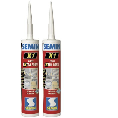 Lot de 2 colles haute performance pour tout collage et tout matériaux Semin X1- intérieur/extérieur - cartouche de 290 ml (1/5)