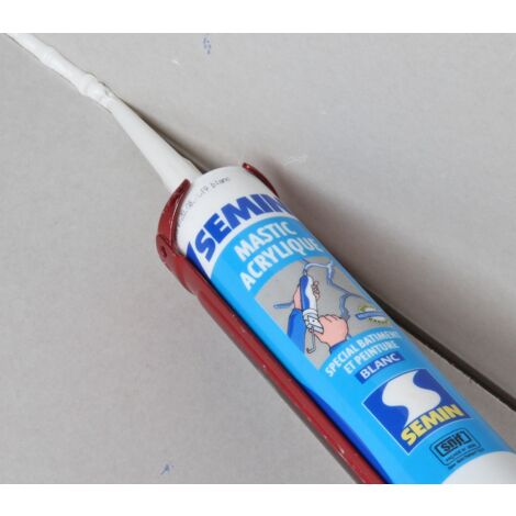 Mastic acrylique blanc pour combler des fissures ou pour réaliser des liaisons entre différents éléments de maçonnerie Semin - intérieur/extérieur - cartouche de 310 ml