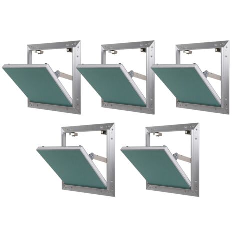 Lot de 5 trappes de visite alu hydro Semin - 400 mm x 400 mm x 12.5 mm - ouverture poussez/lâchez - pièces humides - accès aux gaines techniques et conduites - murs et plafonds (1/5)