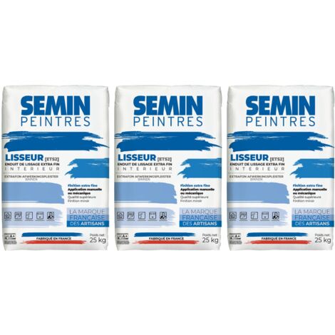 Enduit de Lissage Semin Lisseur ETS2, Intérieur, Poudre, sac de 25 kg, Lot de 3 (1/4)