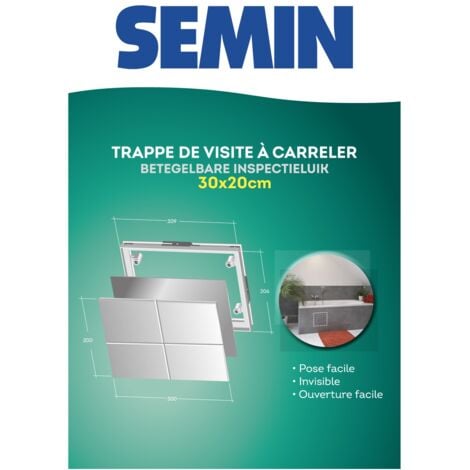Trappe de visite à carreler Semin - 300 mm x 200 mm - spécial accès sous baignoire - pièces humides et salle de bain