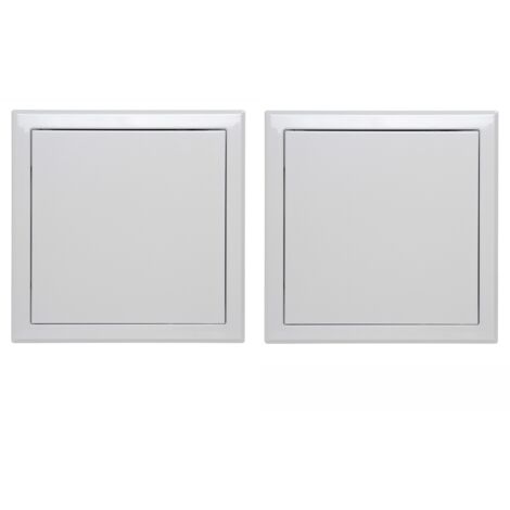 Semin – Lot de 2 trappes de visite métallique laquée blanche 300 x 300 mm – Ouverture poussez/lâchez – Accès gaines techniques murs plafonds (1/5)