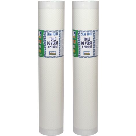 Toile de Verre Semin, Motif Chevron, rouleau 50 x 1 m, Lot de 2