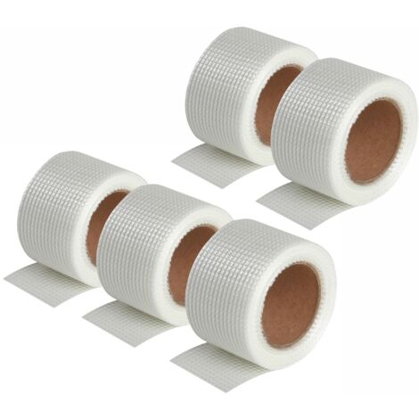 Lot de 5 bandes grillagées adhésives Semin pour réaliser les joints des plaques de pâtre en association avec un enduit - 20 m