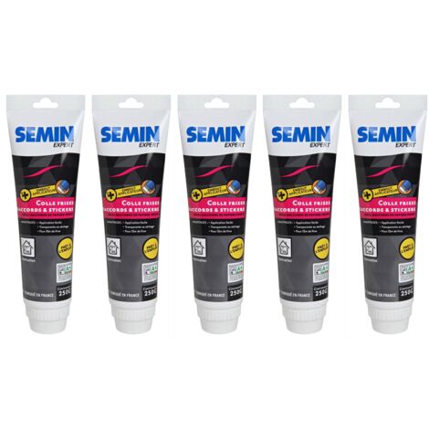 Lot de 5 colles pour stickers, frises et raccords Semin - tube de 250 g
