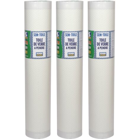 Toile de Verre Semin, Motif Chevron, rouleau 50 x 1 m, Lot de 3