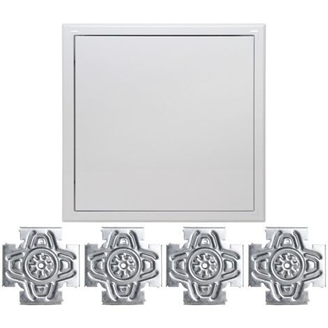 Semin – Trappe de visite métallique laquée blanche 500 mm x 500 mm – Ouverture poussez/lâchez – Fixation pour plaques de plâtre – Utilisation pièces humides (1/5)