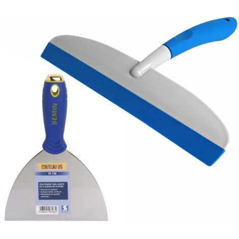 Couteau US à enduire Semin - 15 cm et une raclette à lisser Semin - 30 cm (1/5)