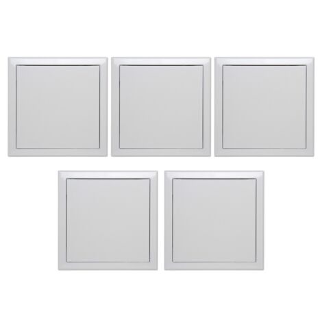 Semin – Lot de 5 trappes de visite métallique laquée blanche 300 mm x 300 mm – Système d'ouverture poussez/lâchez – Accès gaines techniques