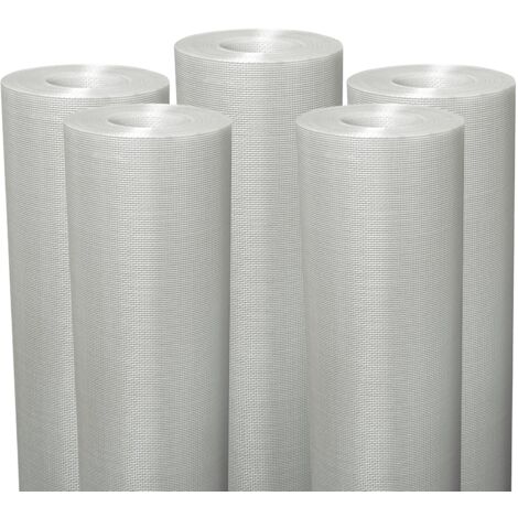 Semin – Lot de 5 rouleaux de tissu en fibre de verre 50 x 1 m – Épaisseur 0,1 mm – Renforcement murs et plafonds – Application facile