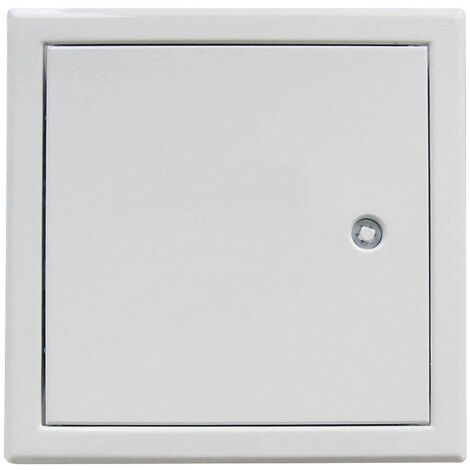 Semin – Trappe de visite HQ laquée blanche 200 mm x 200 mm – Acier zingué – Fermeture carrée renforcée – Pour murs et plafonds humides