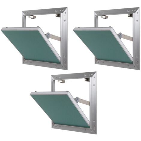 Lot de 3 trappes de visite alu hydro Semin - 400 mm x 400 mm x 12.5 mm - ouverture poussez/lâchez - pièces humides - accès aux gaines techniques et conduites - murs et plafonds (1/5)
