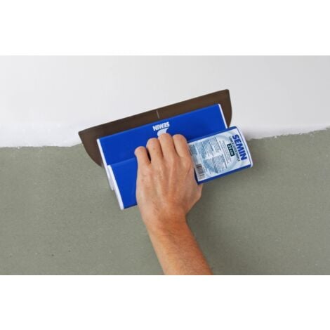 Lot de 2 enduits de lissage en pâte Semin pour murs et plafonds - intérieur - seau de 4 kg et une lame CE 78 pour enduire et lisser - 25 cm