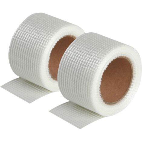 Semin – Lot de 2 bandes grillagées adhésives 20 m – Fibre de verre pour joints plaques de plâtre – Pose rapide et invisible après finition