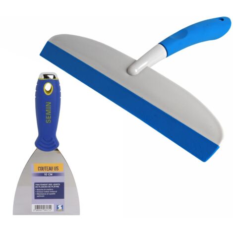 Couteau US à enduire Semin - 10 cm et une raclette à lisser Semin - 30 cm (1/5)