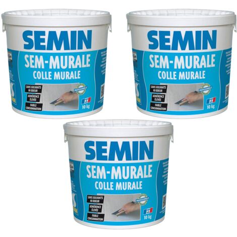 Sem-Murale, Colle pour Toiles de Verre et Revêtements Muraux Légers Semin, Prêt à l'Emploi, Seau de 10 kg (Lot de 3) (1/4)
