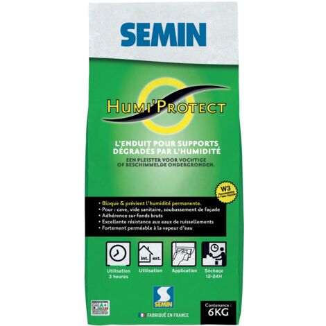 Enduit spécial maçonnerie humides Semin Humi'Protect - sac de 6 kg