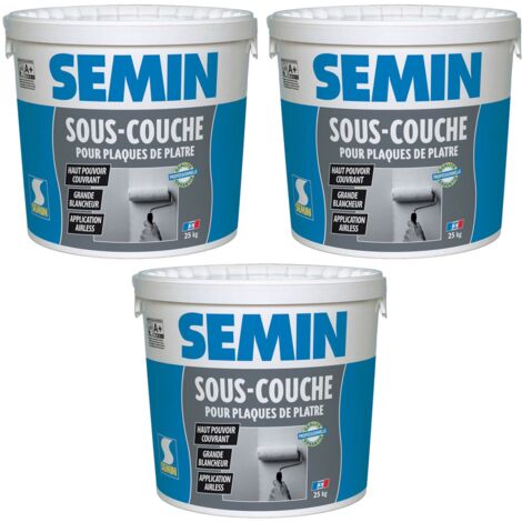 Sous Couche pour Plaque de Plâtre Semin - Prêt à l'Emploi - Seau de 25 kg (lot de 3) (1/4)