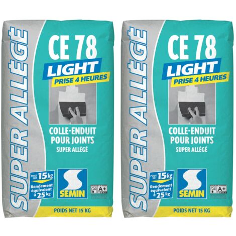 Enduit pour Joint Allégé Semin - CE 78 Light - 4 heures - Intérieur - Poudre - Sac de 15 kg (lot de 2) (1/4)