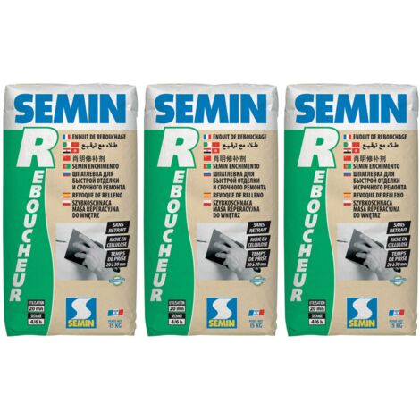 Enduit de Rebouchage Semin R - Intérieur - Poudre - Sac 15 kg (lot de 3) (1/4)